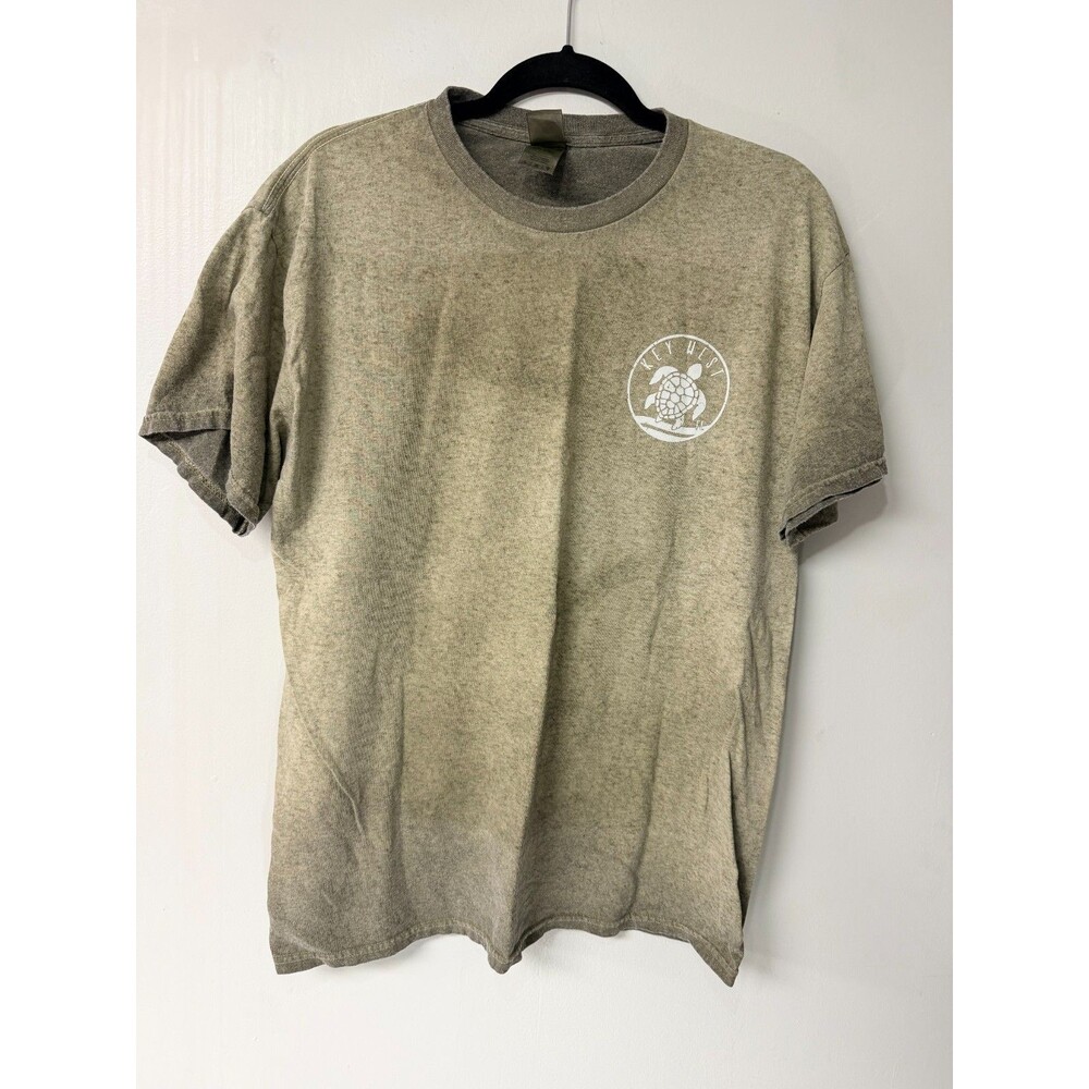 Colortone Key West FL Turtle Graphic T Shirt Large Gray Back Print Beach Tee